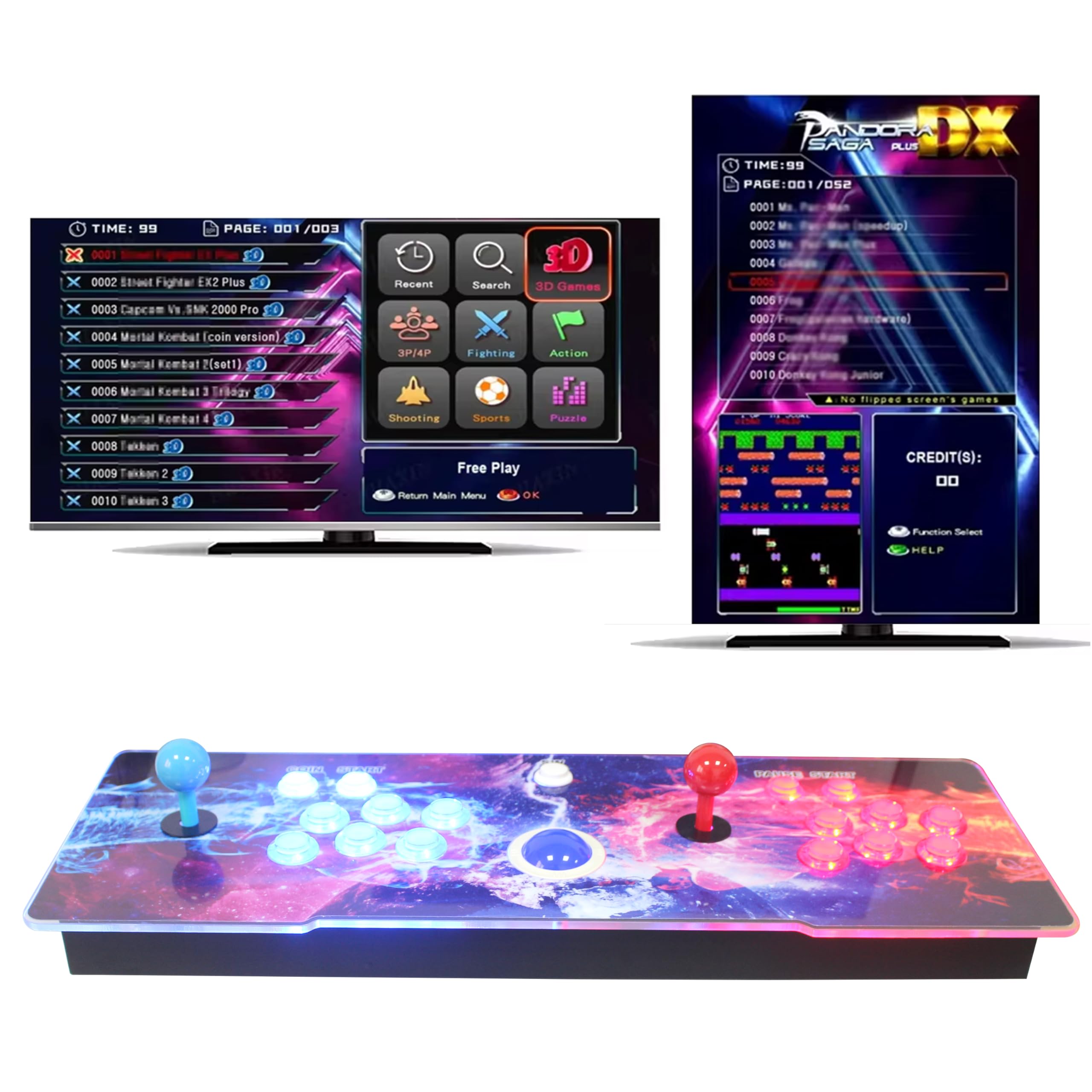 Pandora Saga DX Preloaded With 516 Vertical + 3000 Horizontal